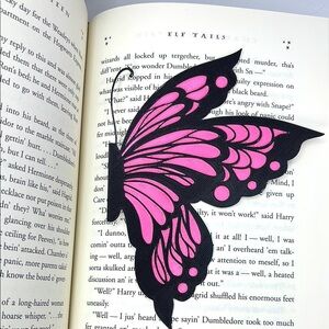 Pink and Black Butterfly 3D Printed Bookmark